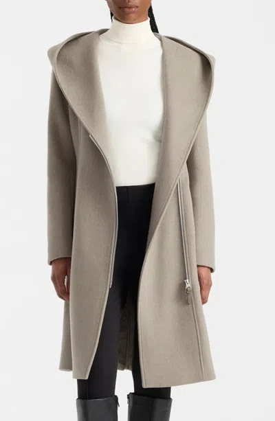 Mackage Shia Hooded Wool Coat In Gray