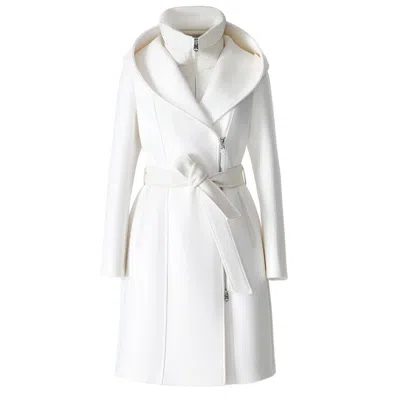 Mackage Shia 2-in-1 Double-face Wool Coat With Removable Bib In White