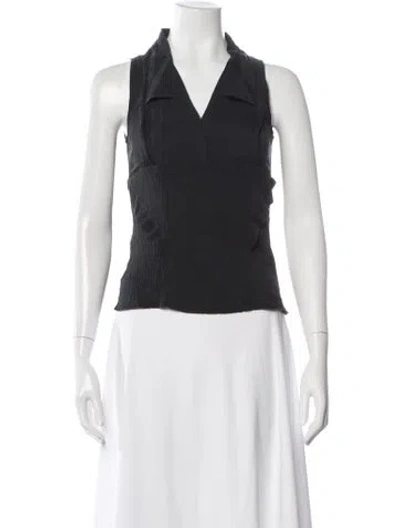 Pre-owned Mackage Silk V-neck Top In Black