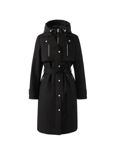 Mackage Siobhan Hooded Belted Coat In Black