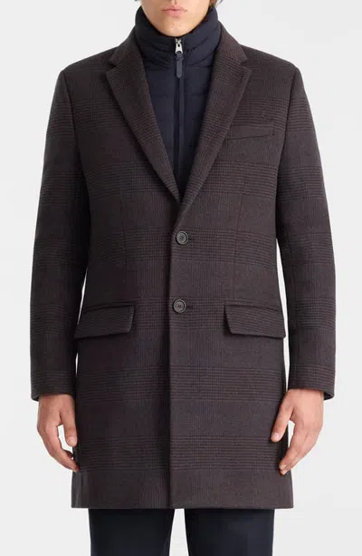 Mackage Skai Wool Blend Coat With Removable Down Bib In Brown