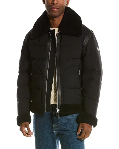 Mackage Solomon Leather-trim Jacket In Black