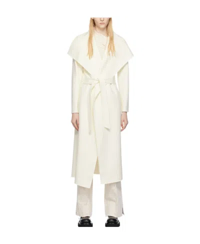 Mackage Spread-collar Tied Coat In White