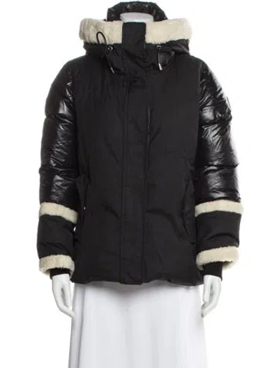 Pre-owned Mackage Striped Down Jacket In Black