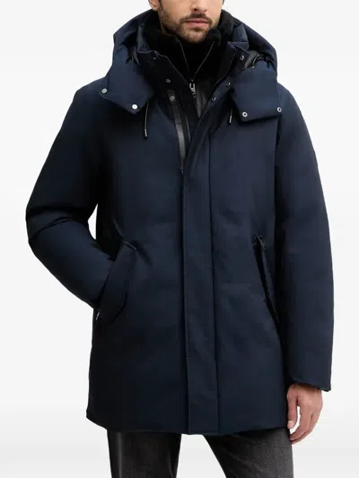 Mackage Sullivan Hooded Zip Coat In Blue