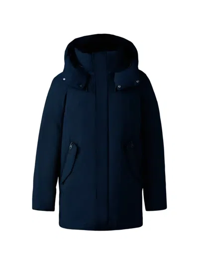 Mackage Sullivan-z Hooded Coat In Blue