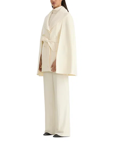 Mackage Susie Belted Wool Cape Coat In Cream