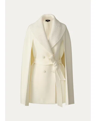 Mackage Susie-z Double-breasted Wool Cape In Cream