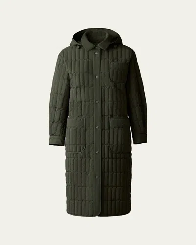 Mackage Tadoka Lightweight Water-resistant Vertical Quilted Coat In Light Military