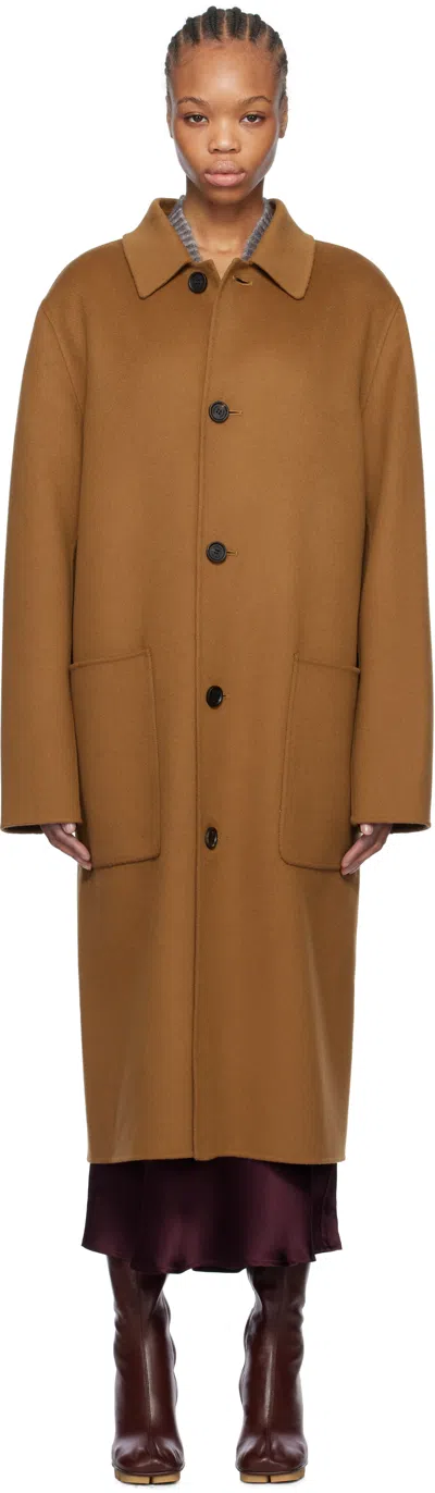Mackage Tan Beckett Handmade Wool Coat In C1201 Earth Brown