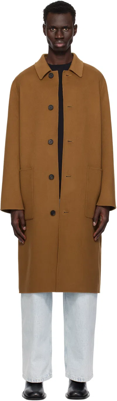 Mackage Tan Beckett Handmade Wool Coat In Earth Brown
