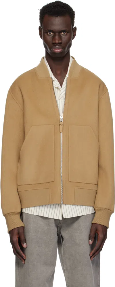 Mackage Tan Emilio Bomber Jacket In Light Camel C0274