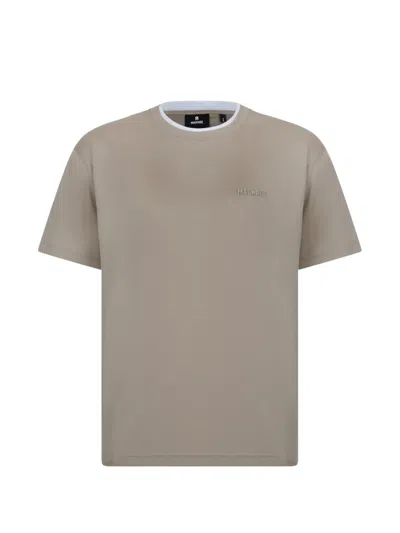 Mackage Tee-wnv Double-collar Crewneck T-shirt In Gray