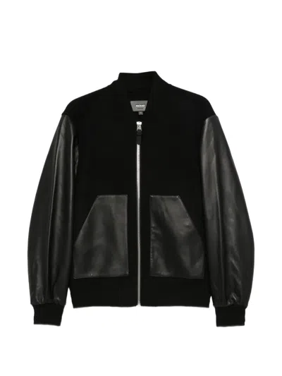Mackage Tripp Leather-panelled Bomber Jacket In Black