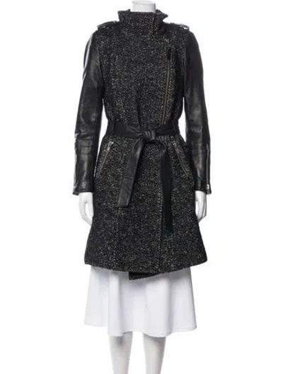 Pre-owned Mackage Tweed Pattern Coat In Blue