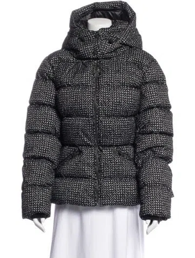 Pre-owned Mackage Tweed Pattern Coat W/ Tags In Black