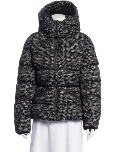Pre-owned Mackage Tweed Pattern Coat W/ Tags In Black
