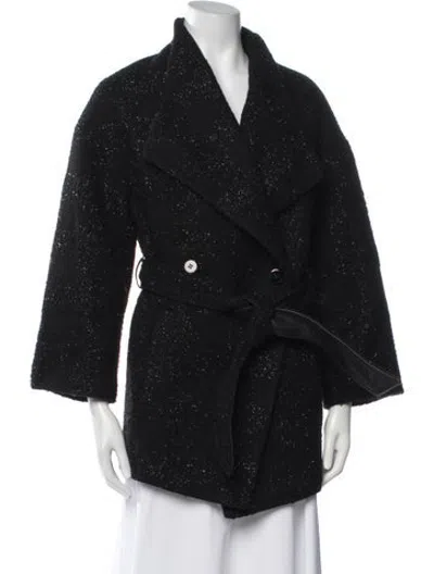 Pre-owned Mackage Tweed Pattern Jacket In Black