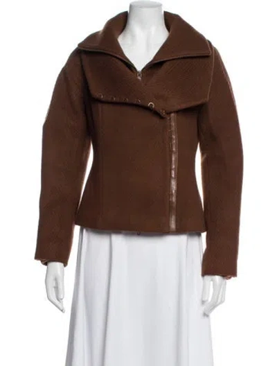 Pre-owned Mackage Tweed Pattern Jacket In Brown