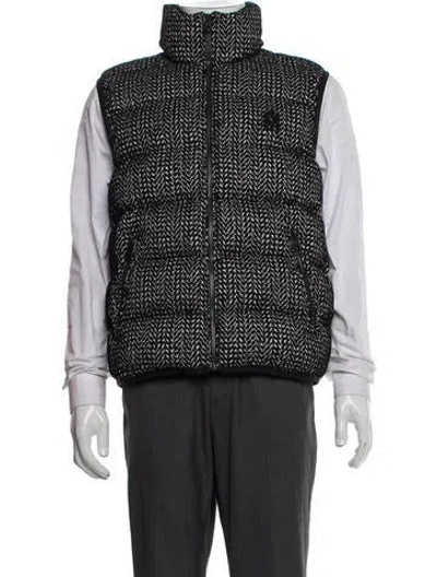 Pre-owned Mackage Tweed Pattern Vest In Black