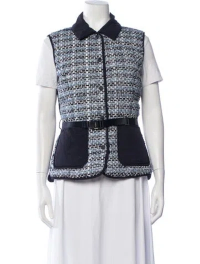 Pre-owned Mackage Tweed Pattern Vest In Blue
