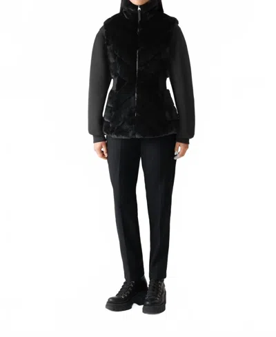 Mackage Twiggy Faux Fur Quilted Down Vest In Black