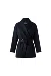 Mackage Tyra Double-face Wool Wrap Coat With Tie Belt In Black