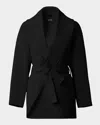Mackage Tyra Double-face Wool Wrap Coat With Tie Belt In Black