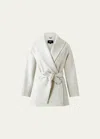 Mackage Tyra Double-face Wool Wrap Coat With Tie Belt In Cream