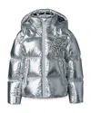 Mackage Kid's Metallic Down Puffer Jacket In Silver