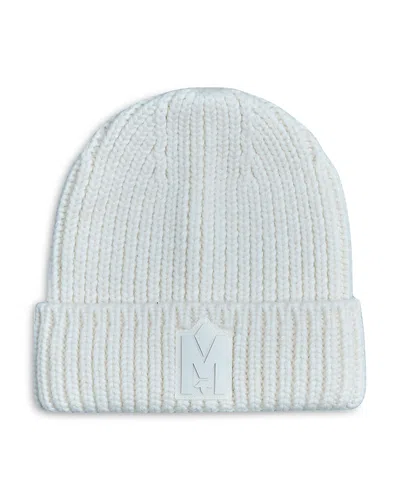 Mackage Unisex Jude Kz Ribbed Cuffed Beanie - Big Kid In White