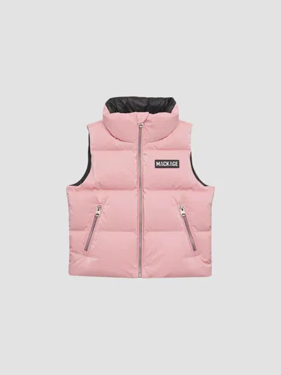 Mackage Unisex Little Kid's & Kid's Charlee Glossy Down Puffer Vest In Pink