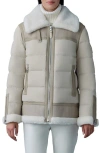 Mackage Lilibeth Shearling Trim Down Parka In Trench-natural