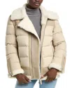 Mackage Vanna Mixed Shearling Down Jacket In Beige