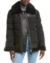 Mackage Vanna Mixed Shearling Down Jacket In Green