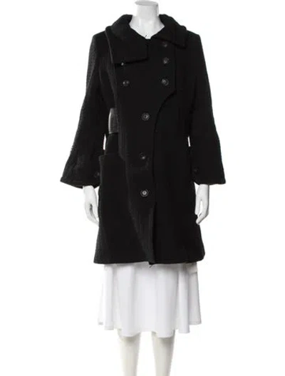 Pre-owned Mackage Virgin Wool Faux Fur Coat In Black