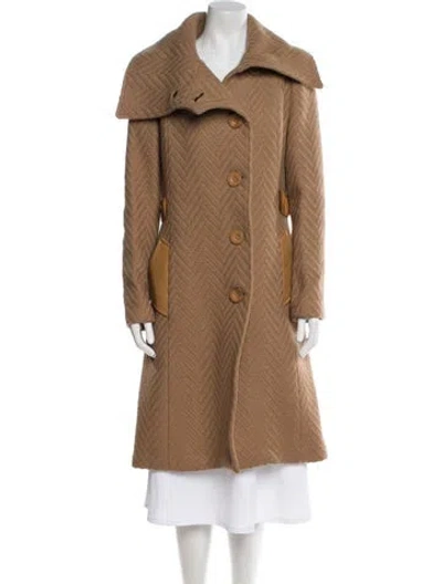 Pre-owned Mackage Virgin Wool Faux Fur Coat In Neutral