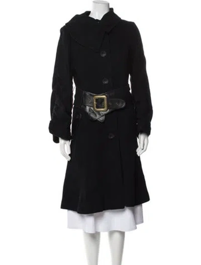 Pre-owned Mackage Virgin Wool Trench Coat In Black