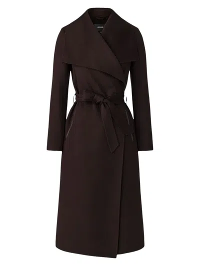 Mackage Women's Belted Light Wool Coat In Brown