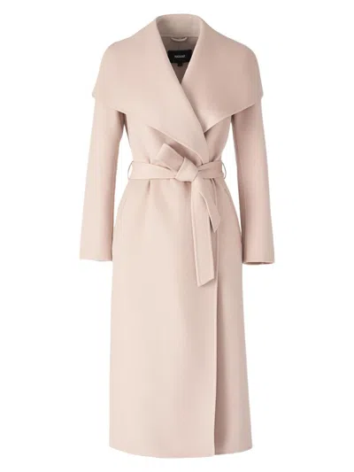 Mackage Women's Belted Light Wool Coat In Pink