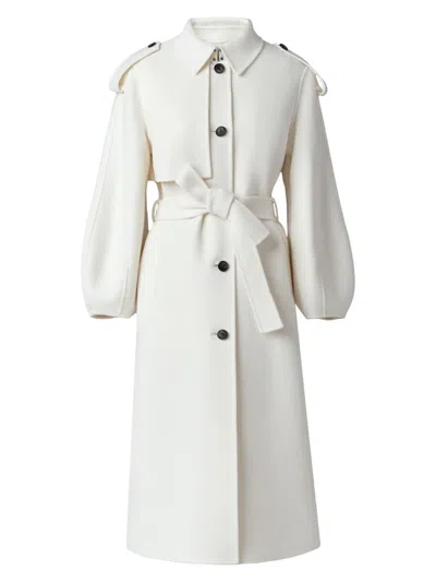 Mackage Women's Ceyla Double-face Wool Belted Coat In White