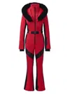 Mackage Women's Elle Belted Shearling-trimmed Shell Ski Suit In Red