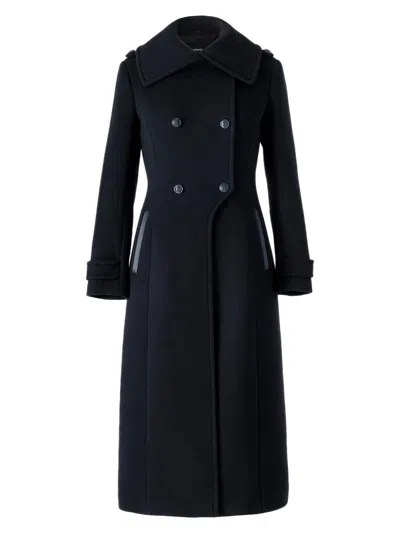 Mackage Women's Elodie Double-breasted Wool Coat In Blue