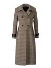Mackage Elodie Houndstooth Double Breasted Coat In Brown