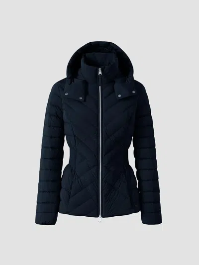 Mackage Women's Idalee Light Down Hooded Jacket In Blue