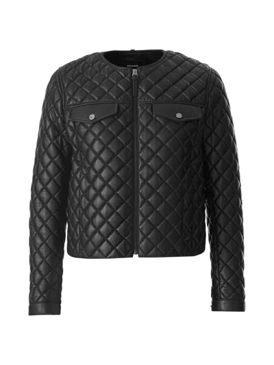 Mackage Women's Lena Quilted Leather Crop Jacket In Black