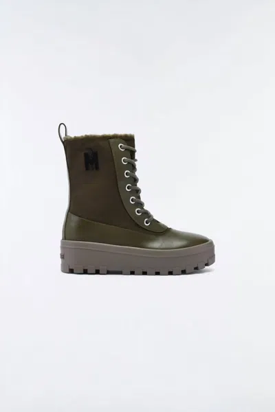 Mackage Women's  Hero Shearling Boot In Army In Green