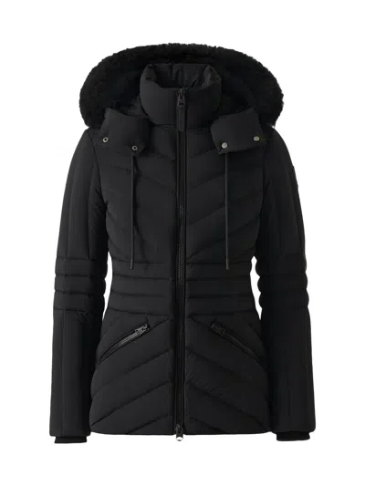 Mackage Women's Nadia Shearling-trimmed Down Ski Jacket In Black