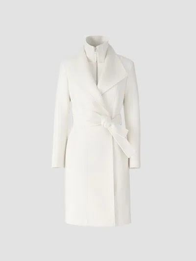 Mackage Shia 2-in-1 Double-face Wool Coat With Removable Bib In Neutral