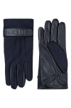 Mackage Wool & Cashmere Lined Knit & Leather Gloves In Black